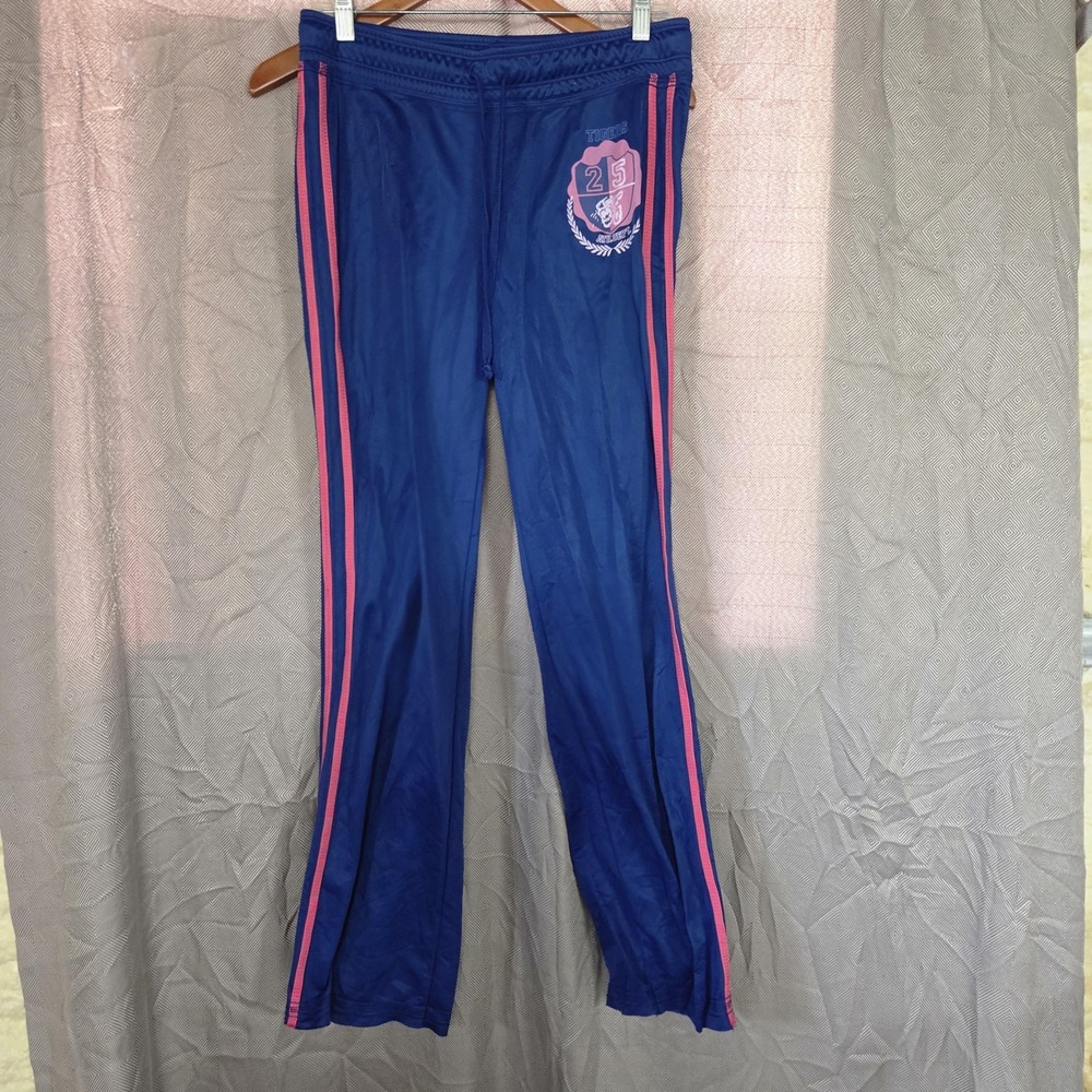 No Boundaries Track Pants Girls M 7/9 Blue Stripe Elastic Waist Ath Dept